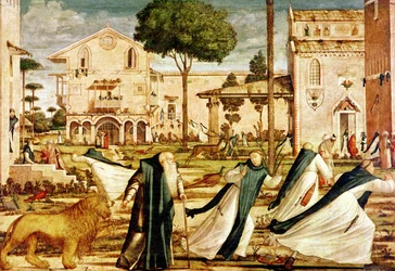 Saint Jérôme et le lion au monastère, 1501-09